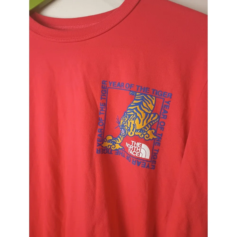 The North Face Mens Year of the Tiger Long Sleeve Graphic T-Shirt Red Small